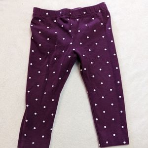 Purple polkadot baby pants 12m